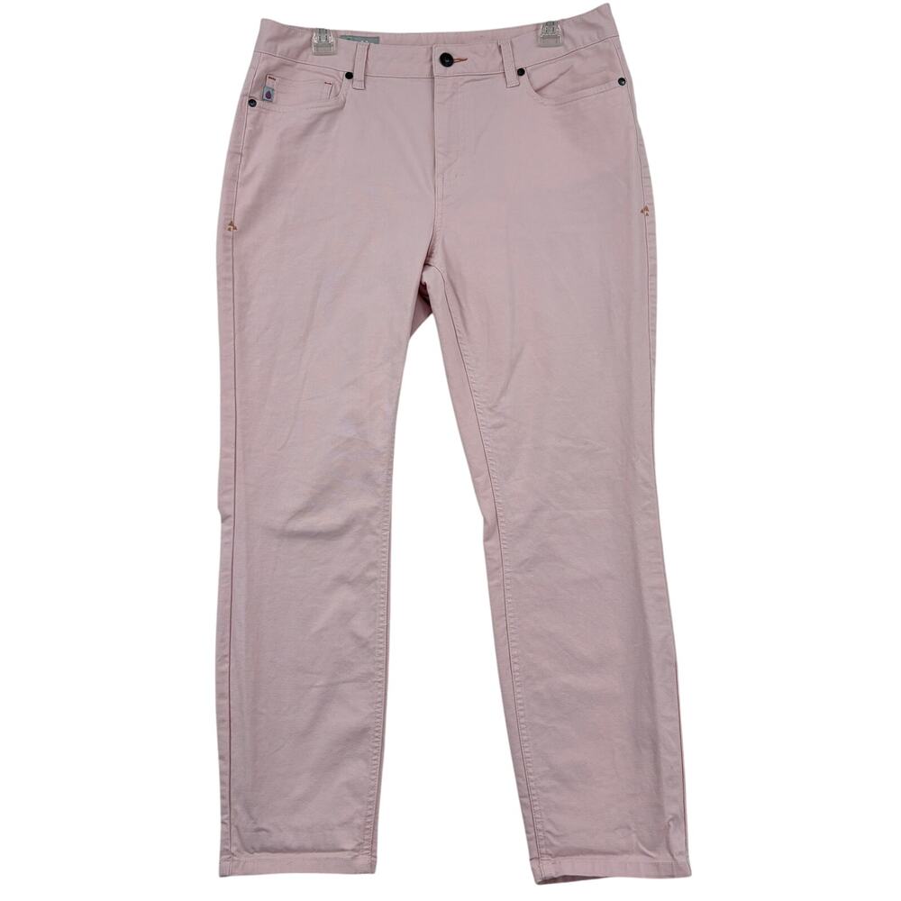 Stio Rivet Canvas Jeans Size 12S Pink Utility Workwear Straight Leg Pant Stretch
